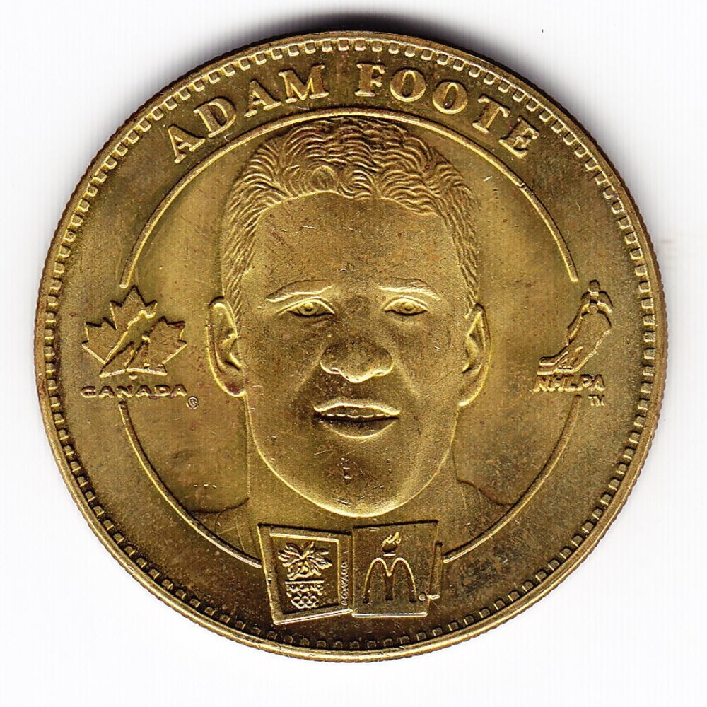 Team Canada NHLPA Adam Foote/Eric Desjardins Medal (b306)